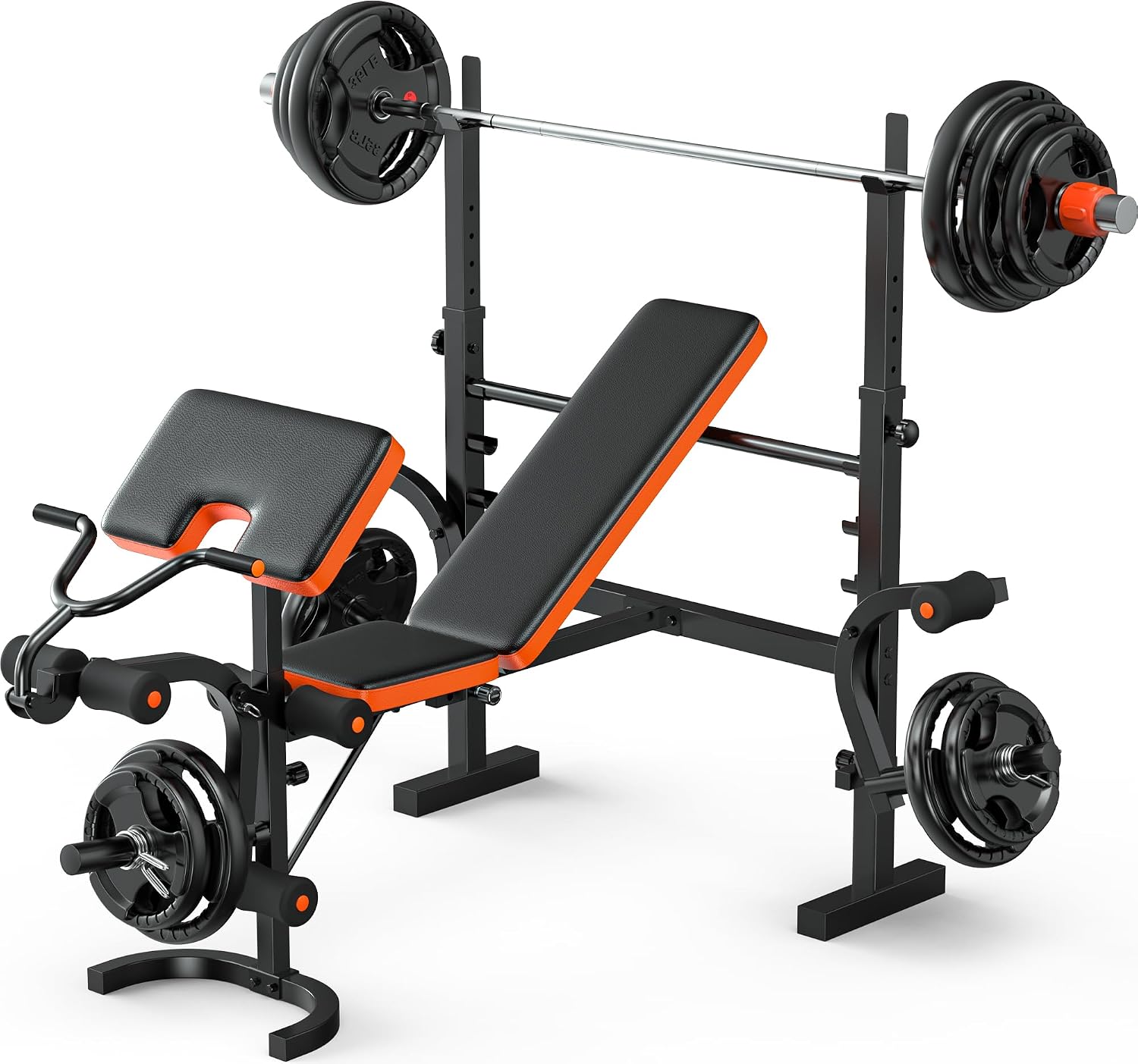 Home Gym With Leg Press - Bangku Angkat Beban 770LBS dengan Ekstensi