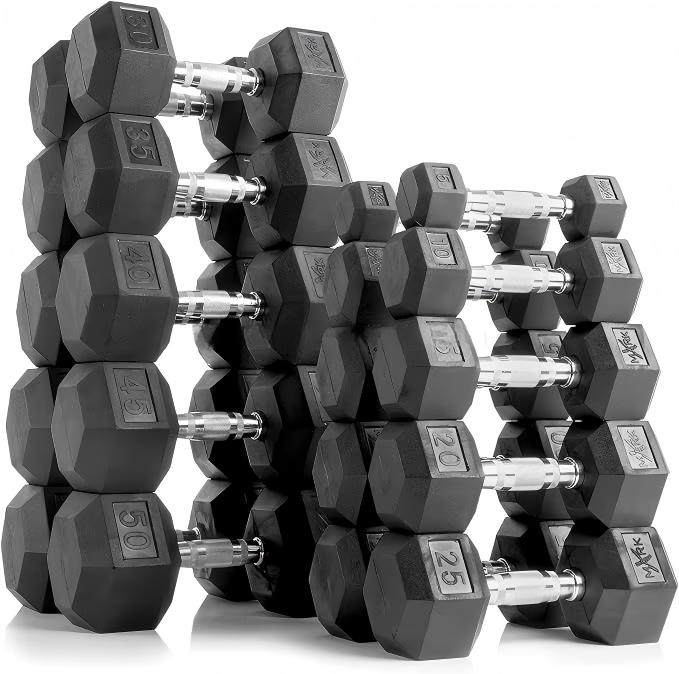 Home Gym Build - Dumbbell Hexagonal Berlapis Karet Premium 5LB-100LB