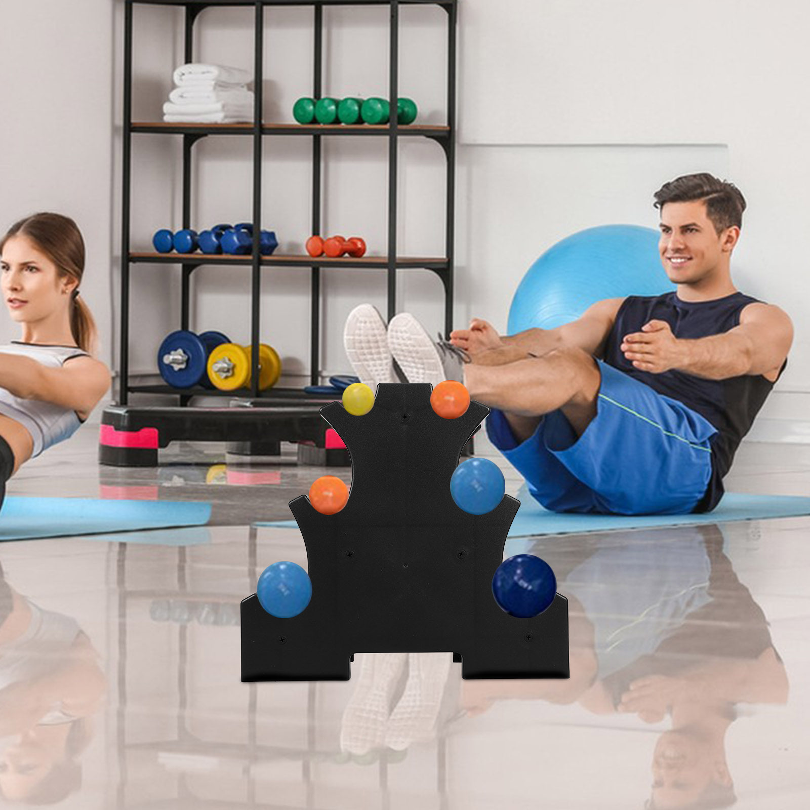 Home Gym Design - Rak Dumbbell 3-Tingkat Konstruksi PP yang
