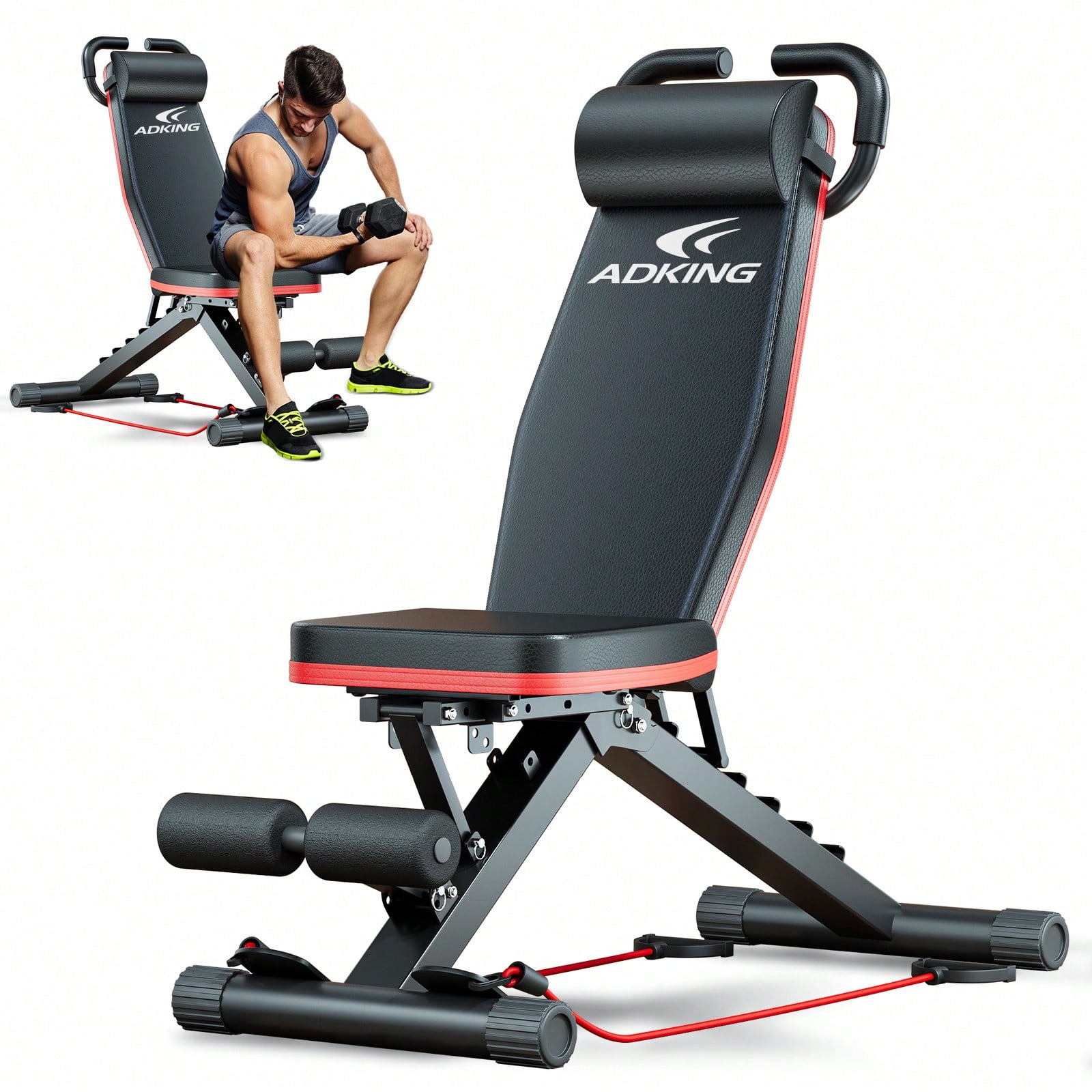 Home Gym With Leg Press - Bangku Angkat Beban Standar, Set Bench