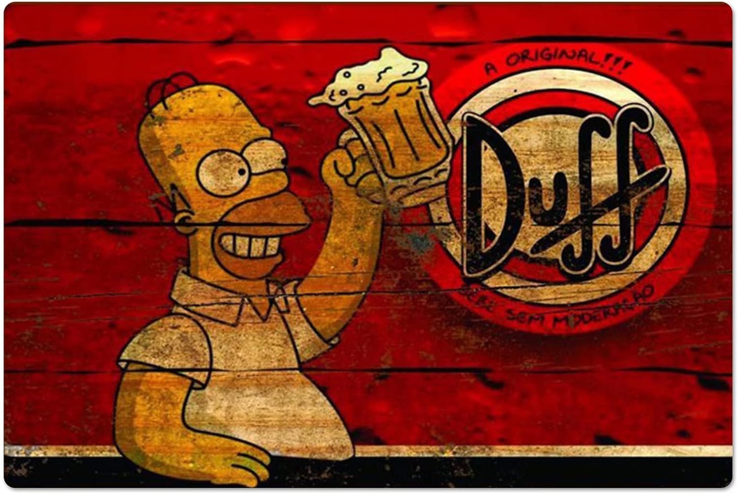 Home Gym Hack - Poster Logam Retro Homer Duff Beer,