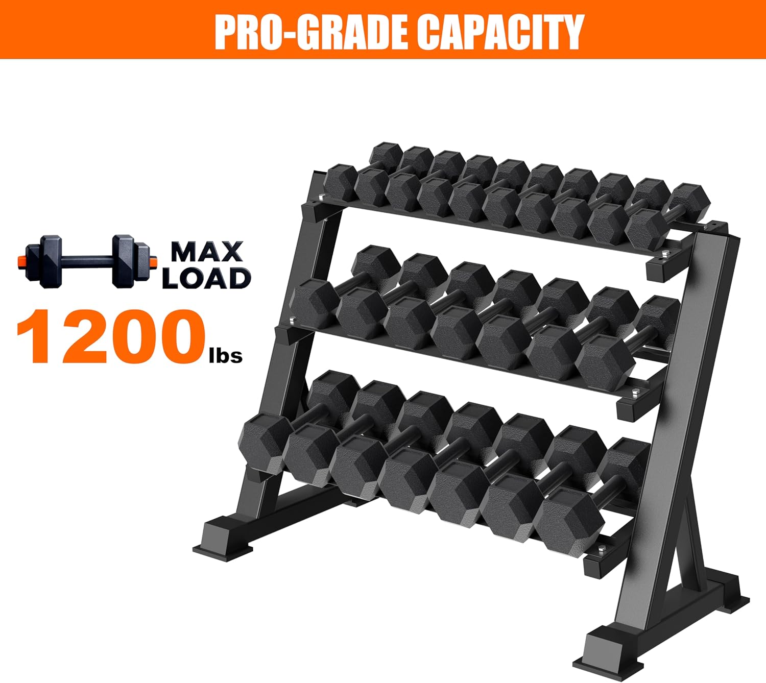Rak Dumbbell Tiga Tingkat Heav - Home Gym Gym Equipment ulasan dan harga