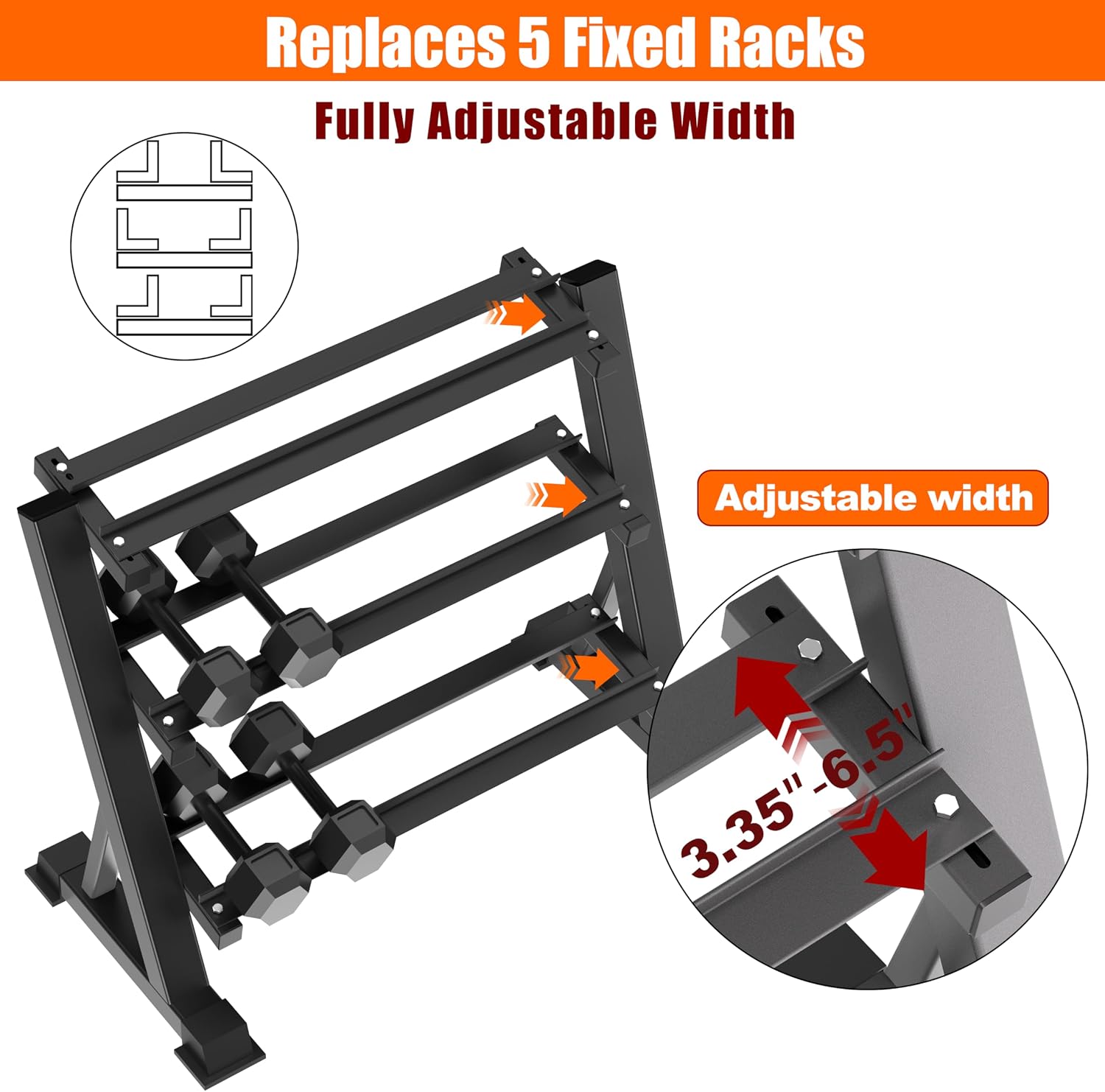 Rak Dumbbell Tiga Tingkat Heav - Home Gym Gym Equipment ulasan dan harga