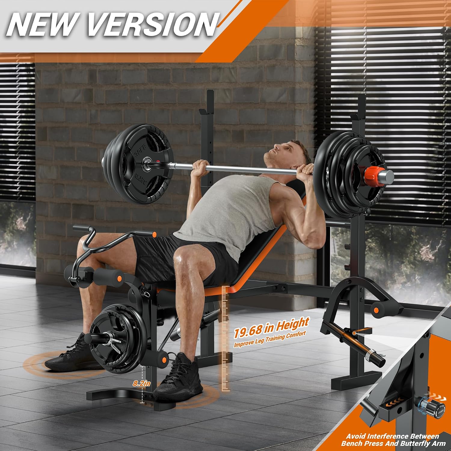 Bangku Angkat Beban 770LBS den - Home Gym With Leg Press ulasan dan harga