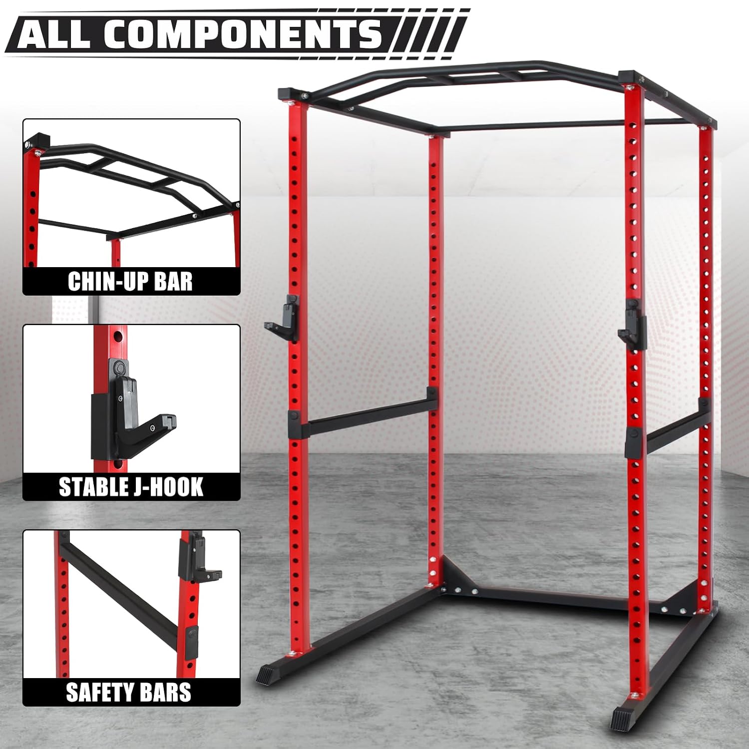 Rak Squat Power Cage 800Lb den - Home Gym Half Rack ulasan dan harga