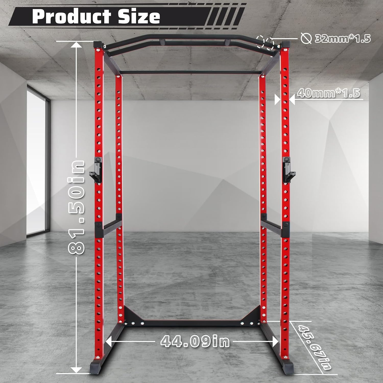 Rak Squat Power Cage 800Lb den - Home Gym Half Rack ulasan dan harga