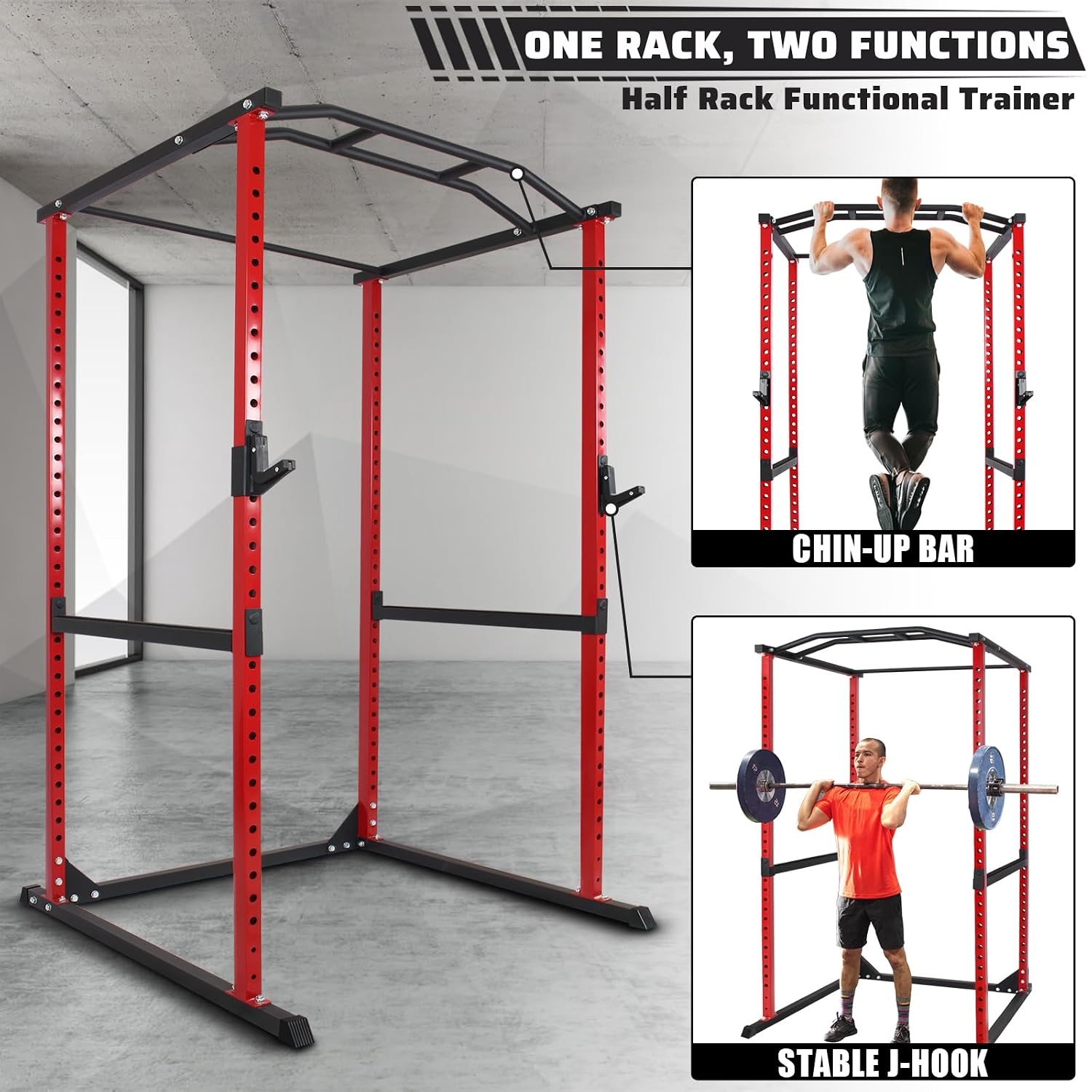 Rak Squat Power Cage 800Lb den - Home Gym Half Rack ulasan dan harga