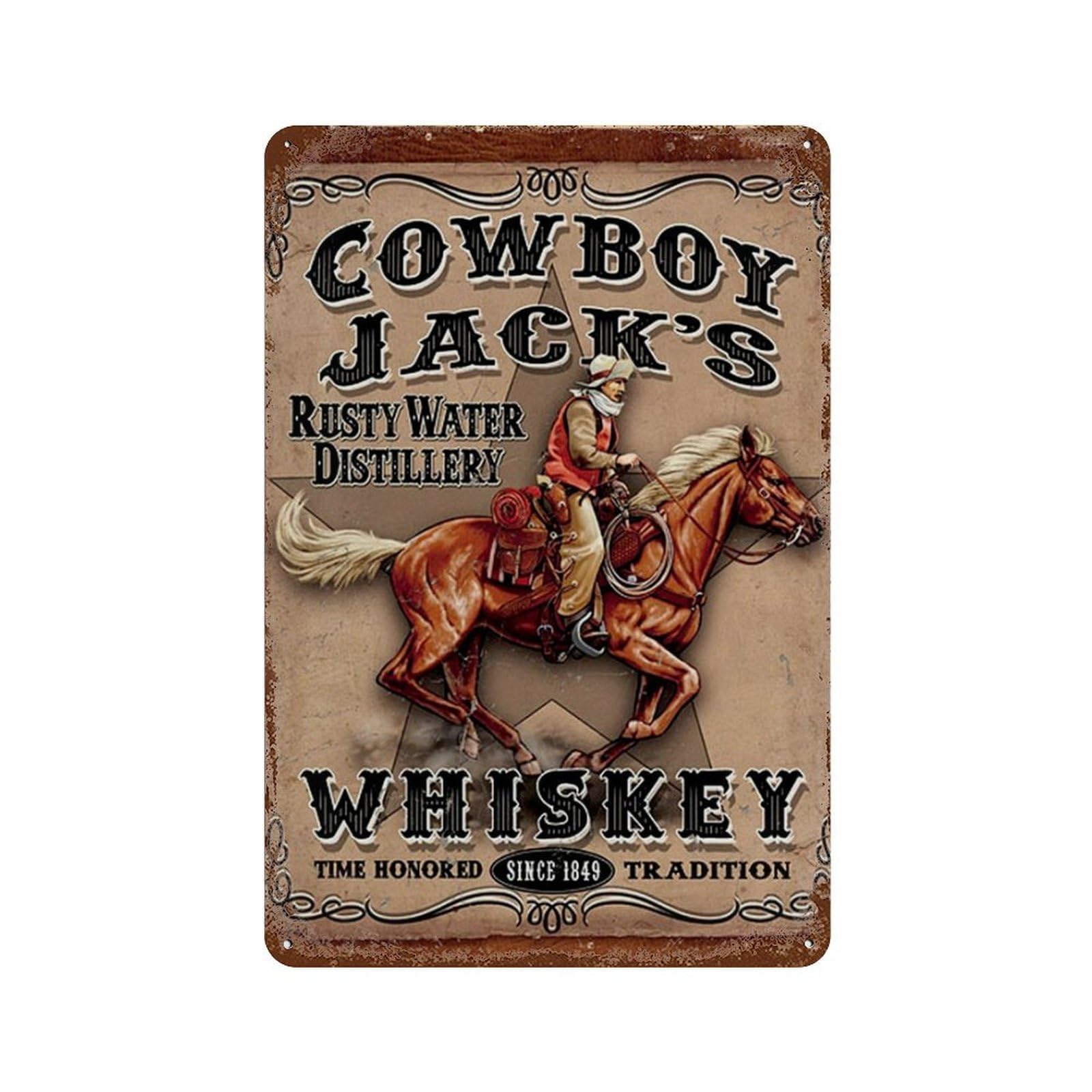 Vintage Tin Sign Cowboy Jack;S - Home Gym Living Room Ideas ulasan dan harga