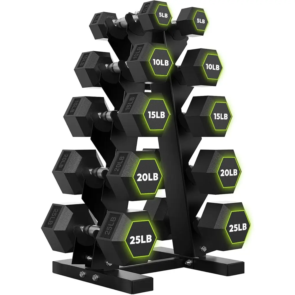 Dumbbell Hexagonal dengan Rak  - Home Gym Design ulasan dan harga