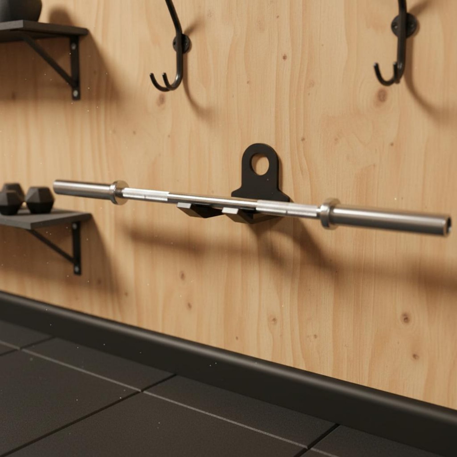 Rak Barbel Dinding Standar, Pe - Home Gym Wall Mounted ulasan dan harga