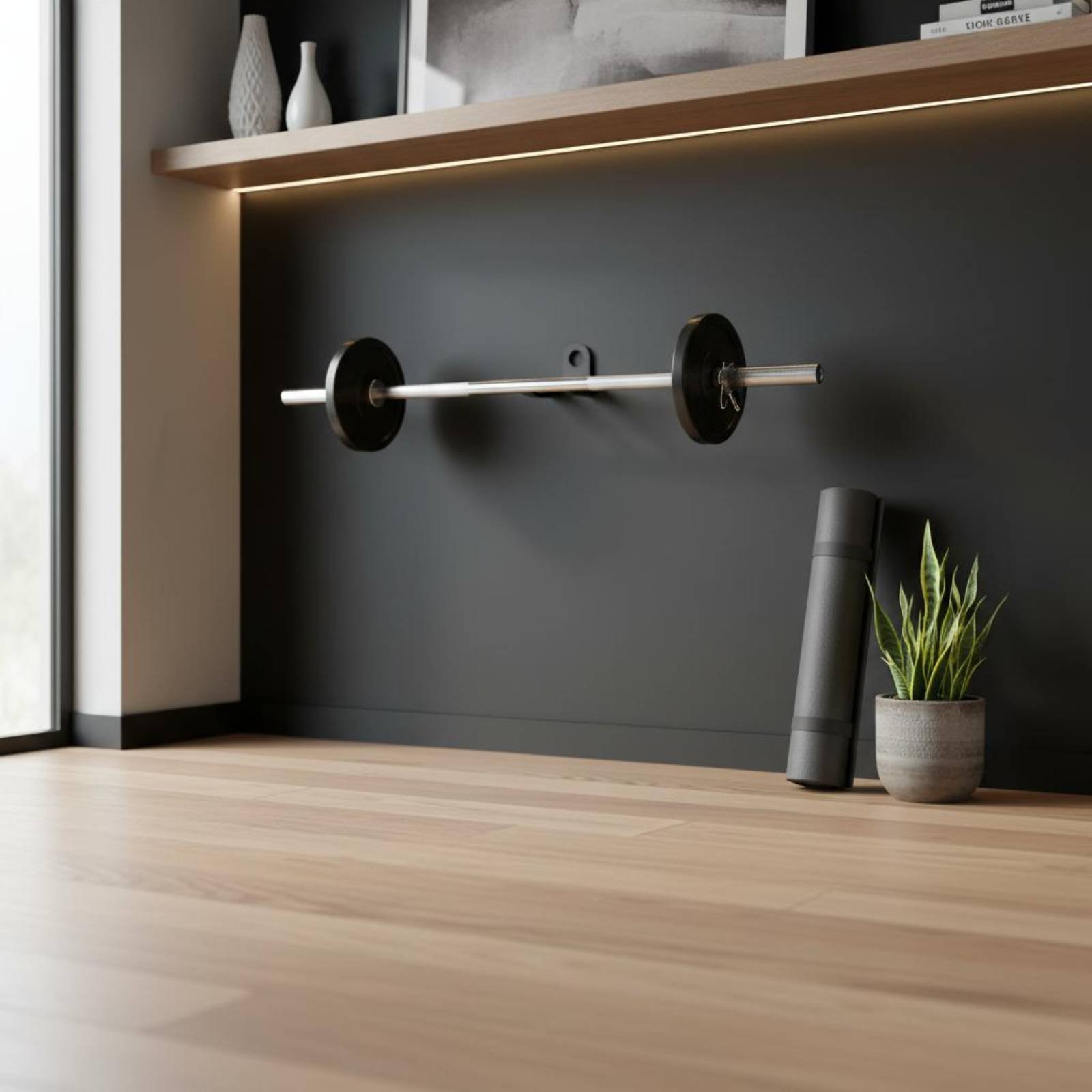 Rak Barbel Dinding Standar, Pe - Home Gym Wall Mounted ulasan dan harga
